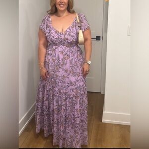 Chlesea28 purple/lilac chiffon maxi dress